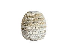 Vase deco Ø33x35 cm SARRIA bamboo+shell cream
