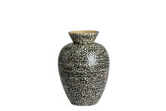 Vase deco Ø27x38 cm LERA bamboo black-cream