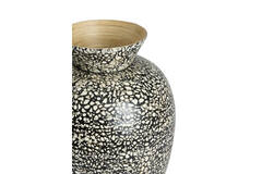 Vase deco Ø27x38 cm LERA bamboo black-cream