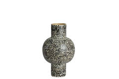 Vase deco Ø24x38 cm GIRONA bamboo black-cream