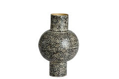 Vase deco Ø30x45 cm GIRONA bamboo black-cream