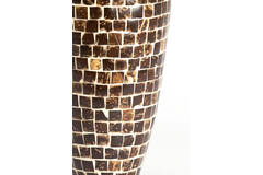 Vase deco Ø22x50 cm TUDELA coconut dark brown
