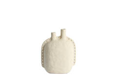 Vase deco 22,5x10x28,5 cm VARAZZA ceramics matt beige