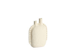 Vase deco 22,5x10x28,5 cm VARAZZA ceramics matt beige
