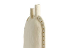 Vase deco 22,5x10x28,5 cm VARAZZA ceramics matt beige