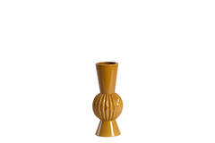 Vase deco Ø13,5x33 cm SUZZARA ceramics cognac