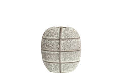 Vase deco 32x16x36 cm MANTU ceramics matt dark brown+cream