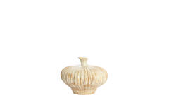 Vase deco 23x22,5x18 cm NEVANO cream+orange-brown