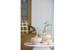 Vase deco 23x22,5x18 cm NEVANO cream+orange-brown