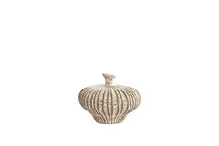 Vase deco 23x22,5x18 cm NEVANO matt dark brown+cream