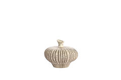 Vase deco 23x22,5x18 cm NEVANO matt dark brown+cream