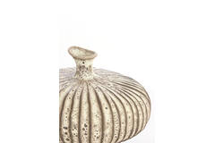 Vase deco 23x22,5x18 cm NEVANO matt dark brown+cream