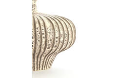 Vase deco 23x22,5x18 cm NEVANO matt dark brown+cream