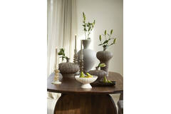 Vase deco 23x22,5x18 cm NEVANO matt dark brown+cream