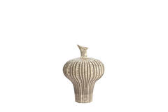 Vase deco 23x22x32,5 cm NEVANO matt dark brown+cream