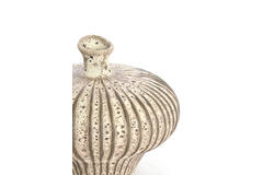Vase deco 31x29,5x25,5 cm NEVANO matt dark brown+cream