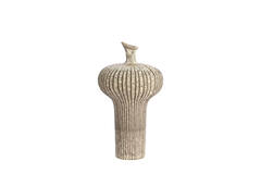 Vase deco Ø23,5x42,5 cm NEVANO matt dark brown+cream