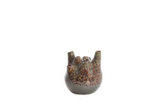 Vase deco Ø16x18 cm COSENZA ceramics brown+bronze