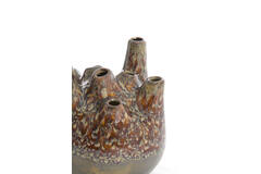 Vase deco Ø16x18 cm COSENZA ceramics brown+bronze