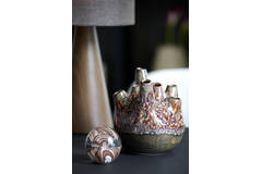 Vase deco Ø16x18 cm COSENZA ceramics brown+bronze