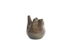 Vase deco Ø19,5x23 cm COSENZA ceramics brown+bronze