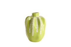 Vase deco Ø25x38 cm CHIERI ceramics light green+cream