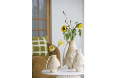 Vase deco 19,5x17,5x22 cm FORLA ceramics cream+orange-brown