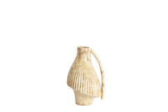 Vase deco 19,5x17,5x28,5 cm FORLA ceramics cream+orange-brwn