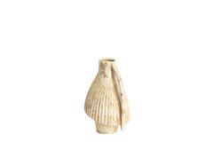 Vase deco 19,5x17,5x28,5 cm FORLA ceramics cream+orange-brwn