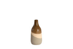 Vase deco Ø12,5x28 cm ZUBIRI ceramics brown+beige+taupe