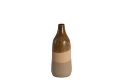 Vase deco Ø14x36,5 cm ZUBIRI ceramics brown+beige+taupe
