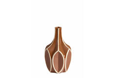 Vase deco Ø15x24 cm BOLENE brown+cream