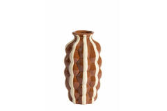 Vase deco Ø15x28 cm ZENELI brown+cream