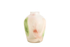 Vase Ø24,5x33 cm BARCOS glass matt white+green+peach