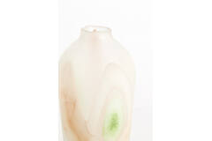 Vase Ø20,5x37 cm BARCOS glass matt white+green+peach