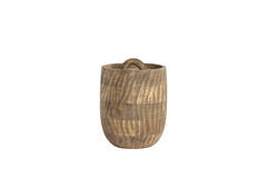 Deco box Ø14,5x20 cm VEDRA mango wood antique light brown