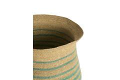 Basket S/2 Ø32x30+40x40 cm RUTJA seagrass natural+turquoise