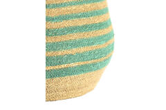 Basket S/2 Ø32x30+40x40 cm RUTJA seagrass natural+turquoise