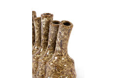 Vase deco 29x13,5x25 cm TUNARI ceramics cream-brown