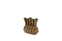 Vase deco 37x18,5x34 cm TUNARI ceramics cream-brown