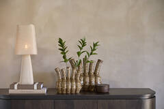 Vase deco 37x18,5x34 cm TUNARI ceramics cream-brown