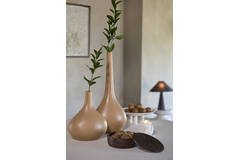 Vase deco 24,5x16,5x55 cm LINETA caramel-sand