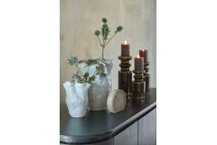 Vase deco Ø16x23 cm TELMO ceramics light blue+cream
