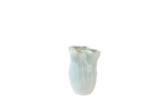 Vase deco 24,5x23,5x34 cm TELMO ceramics light blue+cream