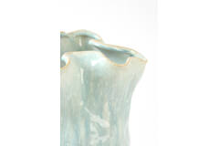 Vase deco 24,5x23,5x34 cm TELMO ceramics light blue+cream
