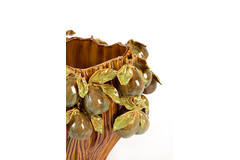 Vase deco 41x37x23,5 cm LOMI ceramic amber-brown+olive green