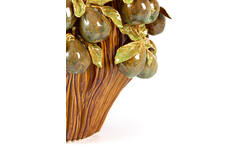 Vase deco 41x37x23,5 cm LOMI ceramic amber-brown+olive green