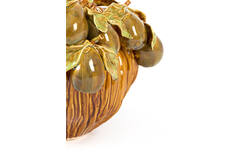 Vase deco 27x25x20 cm LOMI ceramics amber-brown+olive green
