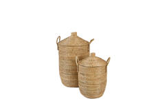 Basket S/2 Ø31x48+Ø40x67 cm VELERA seagrass+rattan natural