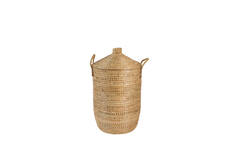 Basket S/2 Ø31x48+Ø40x67 cm VELERA seagrass+rattan natural